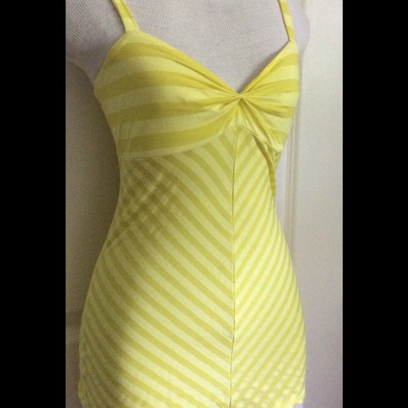 Ella Moss Small Yellow Long Tank Stretch Top - Picture 2 of 4