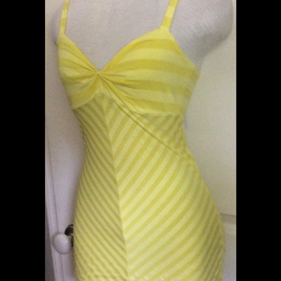 Ella Moss Small Yellow Long Tank Stretch Top - Picture 3 of 4