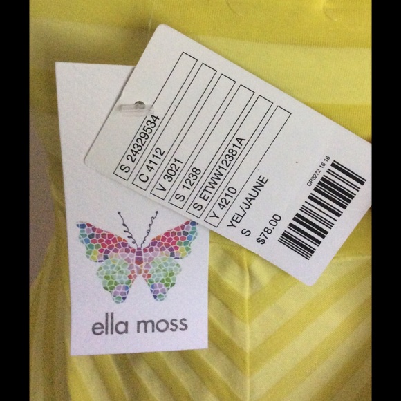 Ella Moss Small Yellow Long Tank Stretch Top - Picture 4 of 4