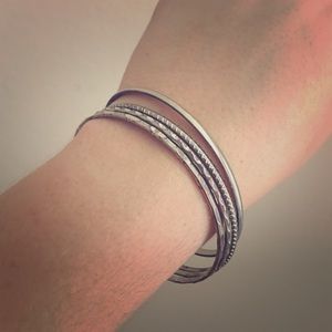 Set of 4 silver bracelets