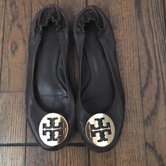Brown Tory Burch Reva Flats