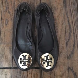 Brown Tory Burch Reva Flats