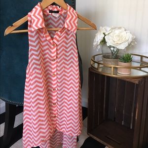 Orange chevron collared tank