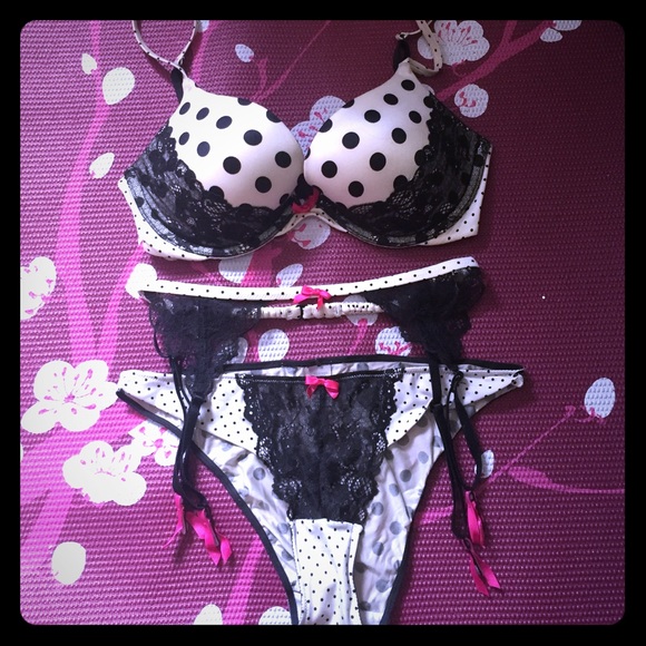 Victoria's Secret bra and panty with garter