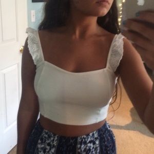 white crop top