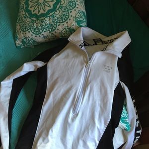 Pink black/white quarter zip.