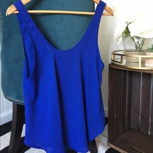 Bright blue tank