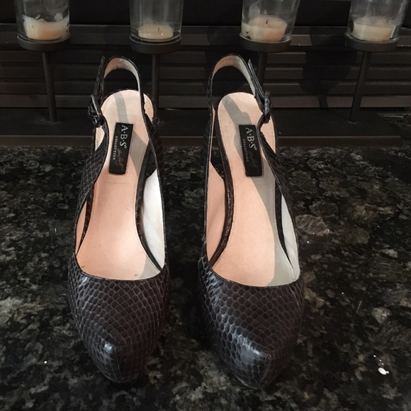 ABS Allen Schwartz "Bubble" Black Snake Slingback - Picture 2 of 4