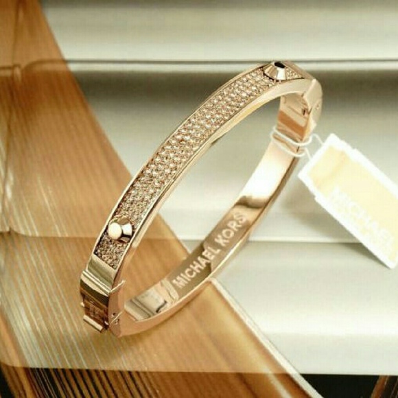 NIB MK Astor Crystal Pave Bangle Bracelet
