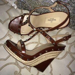 Valentino rock stud wedges size 39