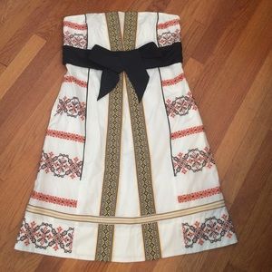 Anthropologie Floreat embroidered strapless dress