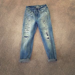 American eagle outfitters distressed cropped jeans