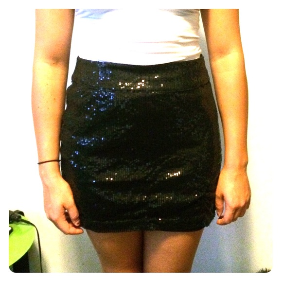 Black sequin skirt