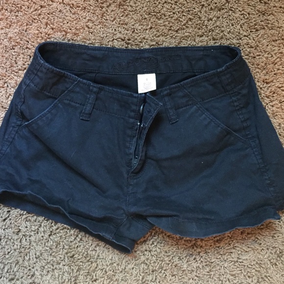 Black denim shorts