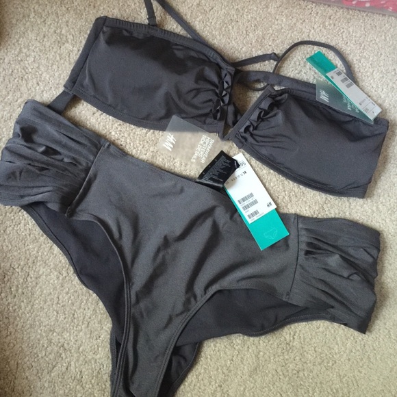 NWT H&M gray bikini bandeau