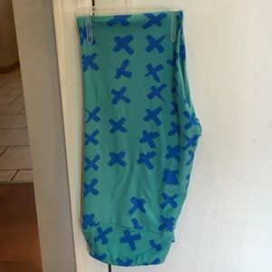 New OS Lularoe leggings blue and teal X's