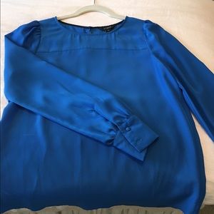 J crew royal blue silk blouse