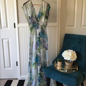 Sheer floral maxi dress