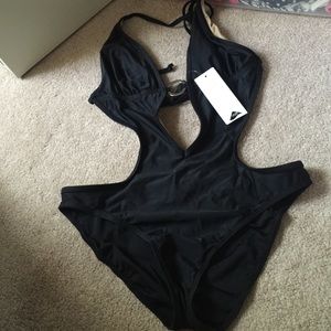 NWT Black one piece monokini
