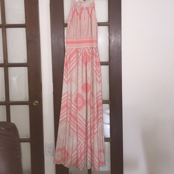 long orange/coral dress by london times