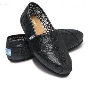 Toms Classic Black Glitter