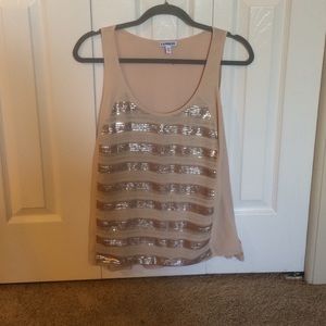 Nude sequin tank