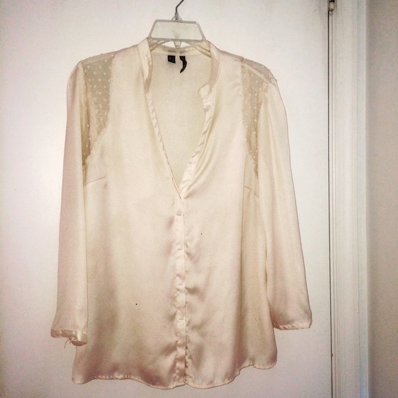 Ivory Mesh Shoulder Top