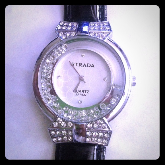 Strada black & silver watch