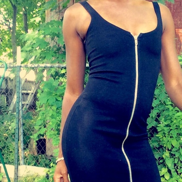 H&M Little Black Zip Up Mini Dress