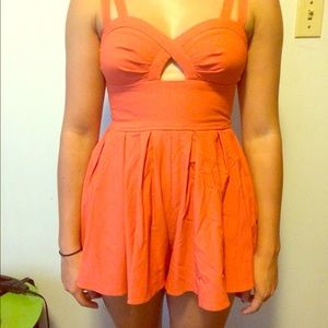 Coral Material Girl Romper