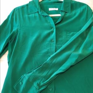 Silk equipment button down blouse