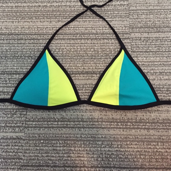 PINK blue and green swimsuit top