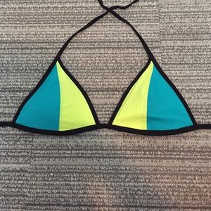 PINK blue and green swimsuit top