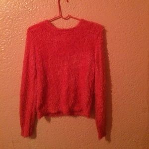 HOT PINK EYELASH SWEATER
