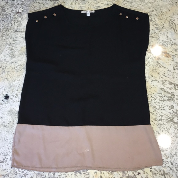 Black/Tan Sheer Top - Picture 1 of 2