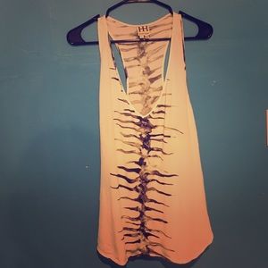 V-neck Haute Hippie racerback tank