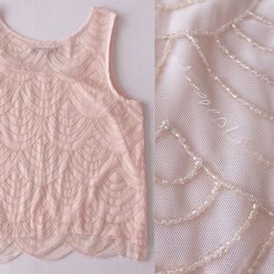 Dusty Rose Beaded Art Deco Style Tank