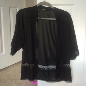 Black open cardi