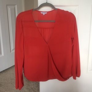Long sleeve sheer blouse