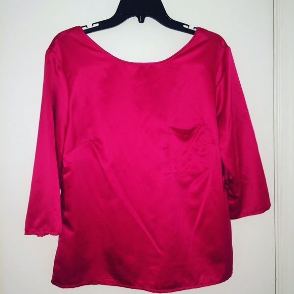 Silky Satin Fuchsia Blouse