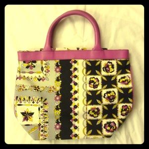 Emilio Pucci abstract floral print purse handbag