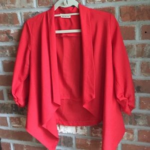 Red lightweight kimono blazer