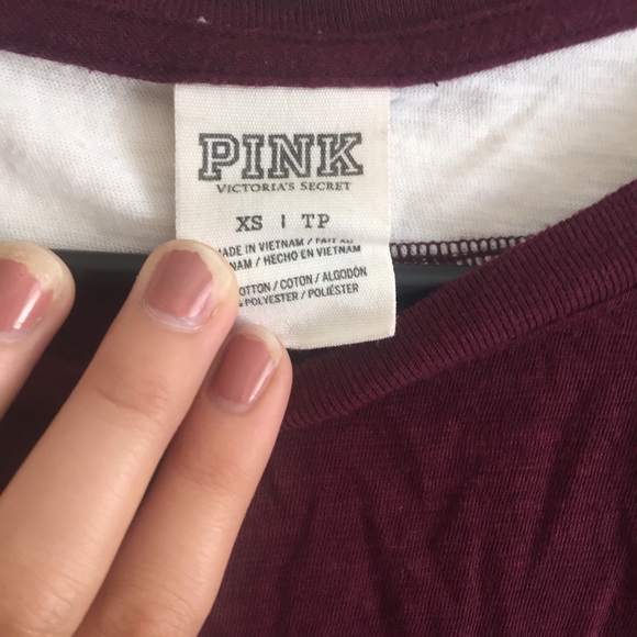 PINK! Maroon Varsity Long Sleeve - Picture 2 of 3