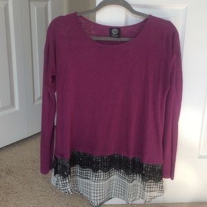 Purple black and lace sweater