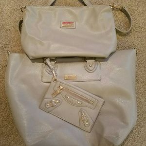 BCBG bag in bag purse. Greyish/stone color