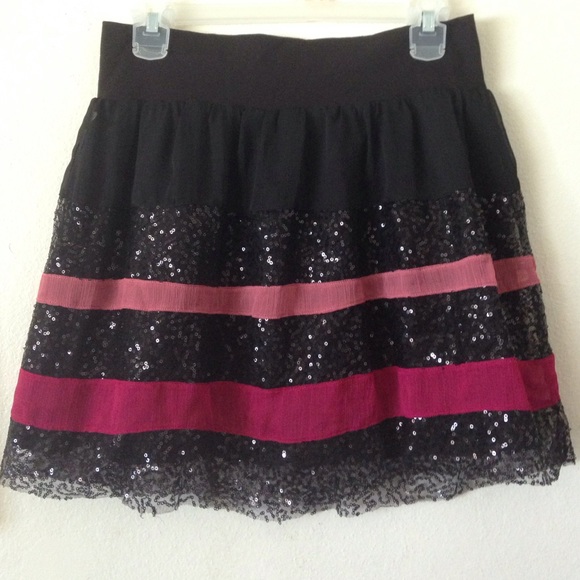 Pink and black skirt