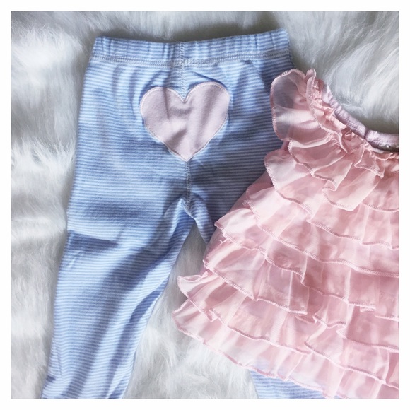 BABY Stripe & Heart Leggings