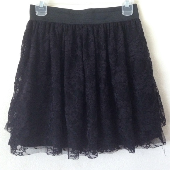 Black lace skirt