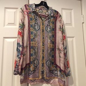 Johnny Was long sleeve silk shirt