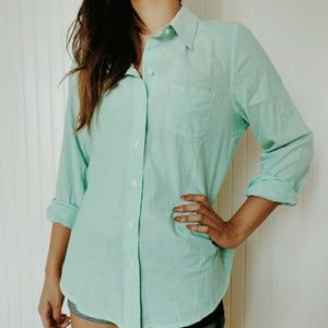 Gap mint green boyfriend fit button down